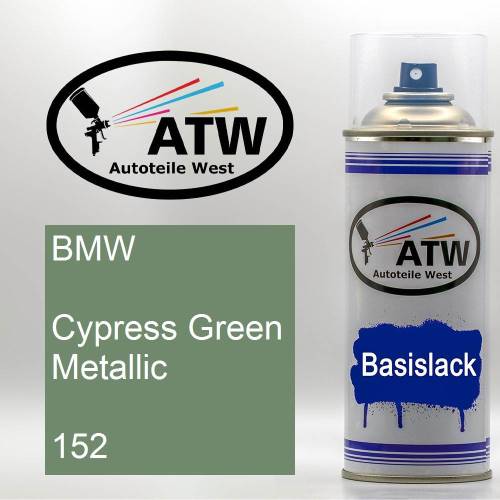 BMW, Cypress Green Metallic, 152: 400ml Sprühdose, von ATW Autoteile West.